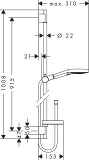 Душевой гарнитур Hansgrohe Raindance Select S 120 3 jet 26631000 штанга 900 мм